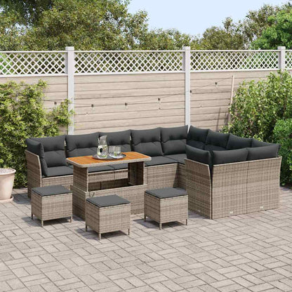 Set Divano da Giardino 13 pcs Grigio polyrattan