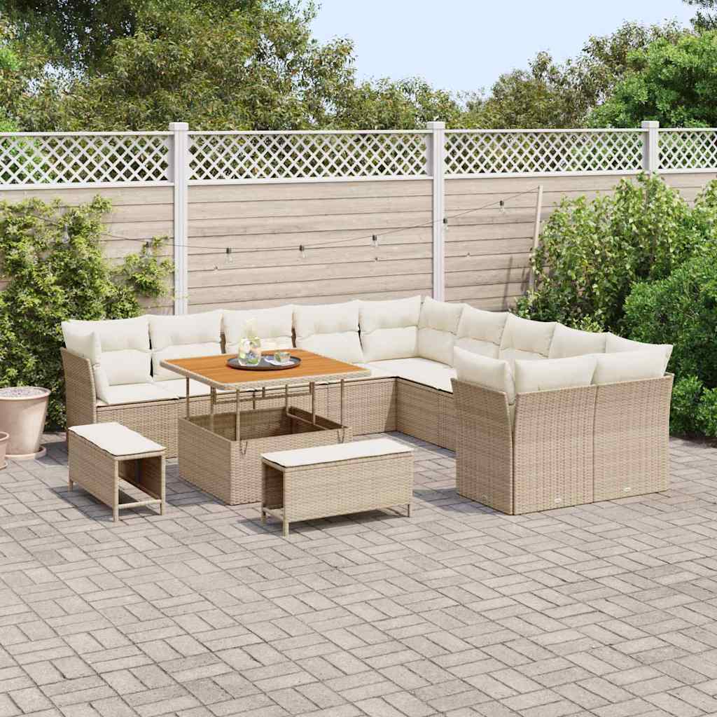Set Divano da Giardino 13 pcs Beige polyrattan - homemem39