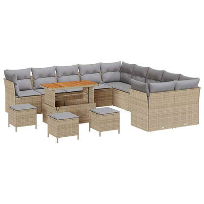Set Divano da Giardino 14 pcs Beige polyrattan - homemem39