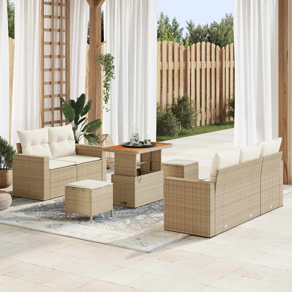 Set Divano da Giardino 8 pcs Beige polyrattan - homemem39