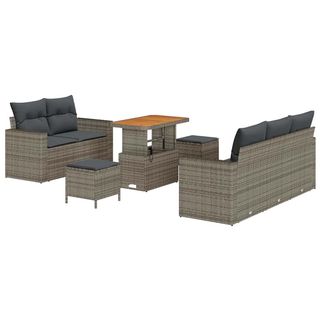Set Divano da Giardino 8 pcs Grigio polyrattan - homemem39