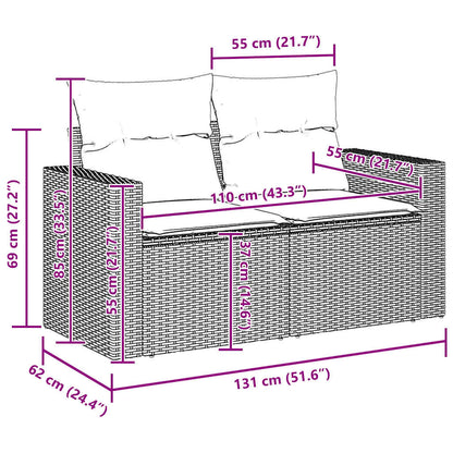 Set Divano da Giardino 8 pcs Grigio polyrattan - homemem39