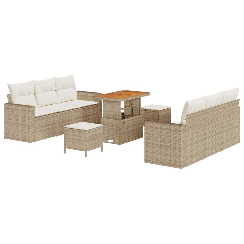 Set Divano da Giardino 9 pcs Beige polyrattan - homemem39