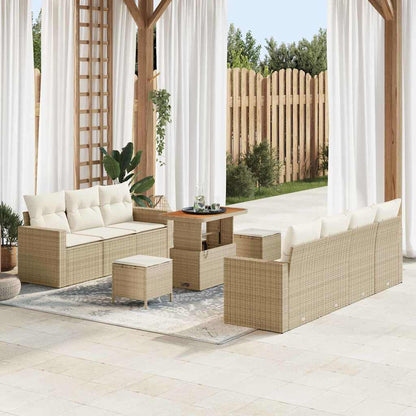 Set Divano da Giardino 10 pcs Beige polyrattan - homemem39