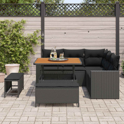 Set Divano da Giardino 8 pz Nero polyrattan | homemem39