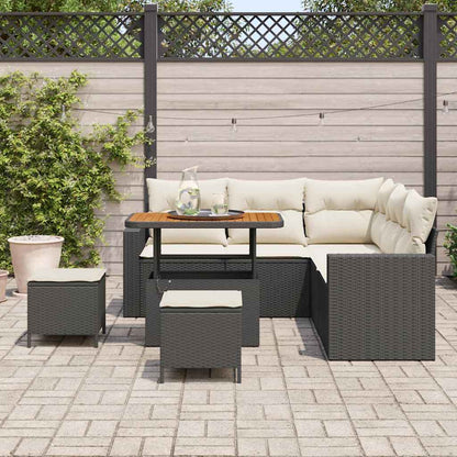 Set Divano da Giardino 8 pcs Nero polyrattan - homemem39