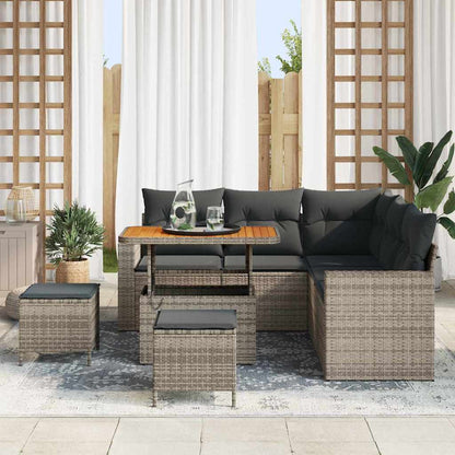 Set Divano da Giardino 8 pcs Grigio polyrattan - homemem39
