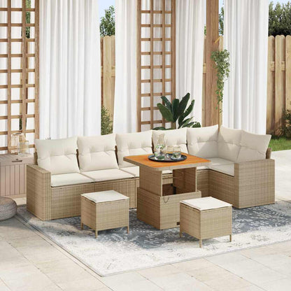 Set Divano da Giardino 9 pcs Beige polyrattan - homemem39