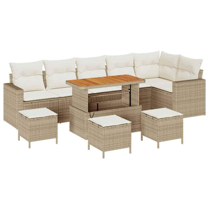 Set Divano da Giardino 10 pcs Beige polyrattan | homemem39