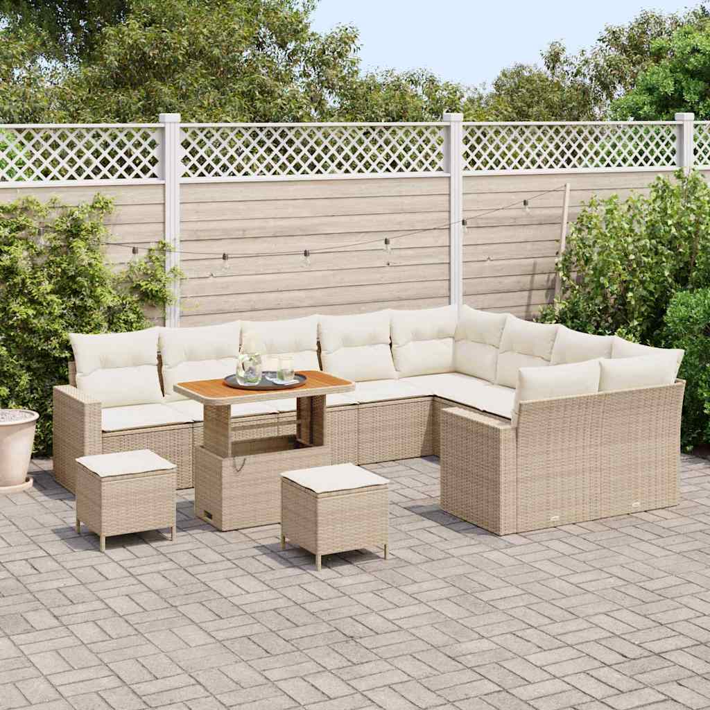 Set Divano da Giardino 12 pcs Beige polyrattan - homemem39