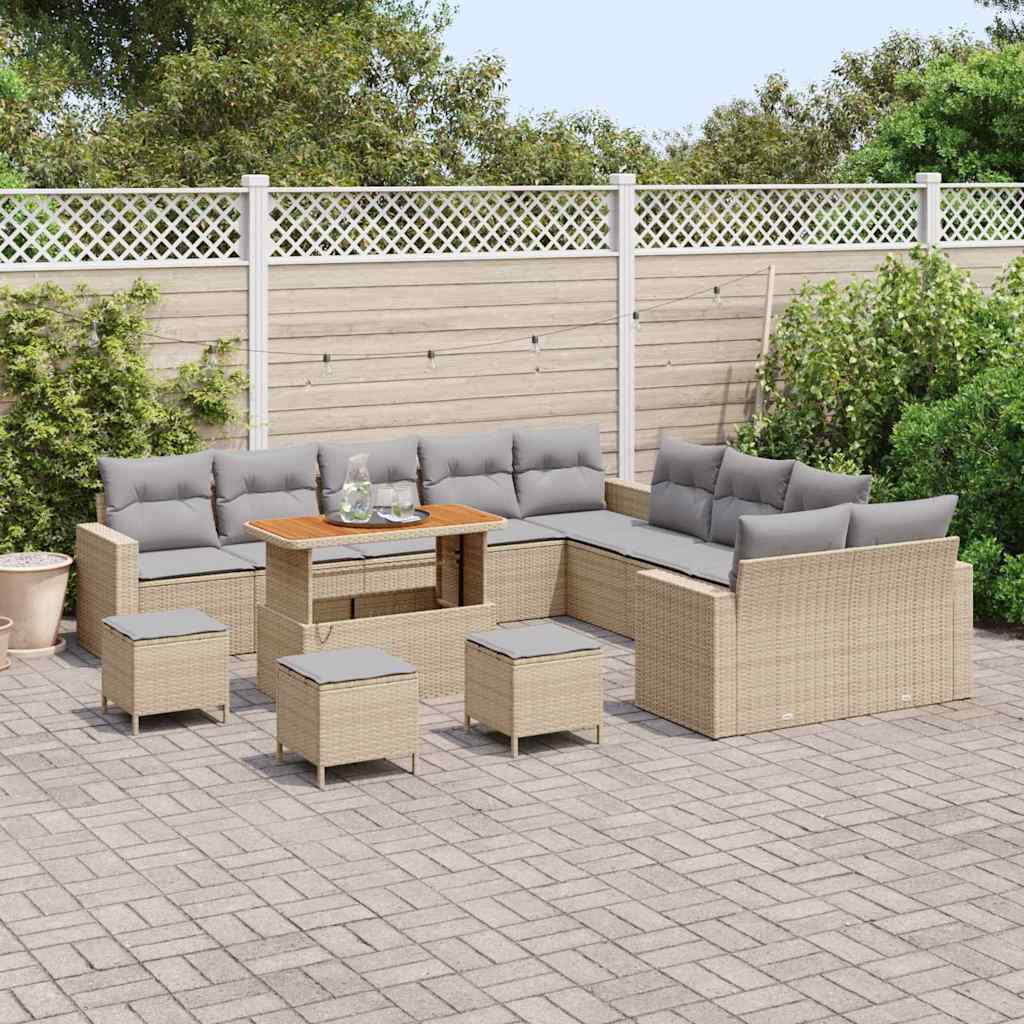 Set Divano da Giardino 14 pcs Beige polyrattan - homemem39