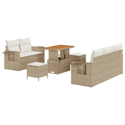 Set Divano da Giardino 8 pcs Beige polyrattan - homemem39