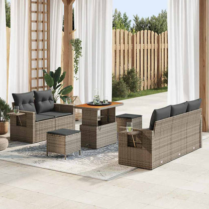 Set Divano da Giardino 8 pcs Grigio polyrattan - homemem39