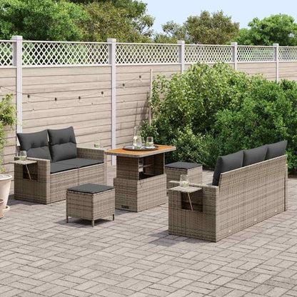 Set Divano da Giardino 8 pcs Grigio polyrattan - homemem39