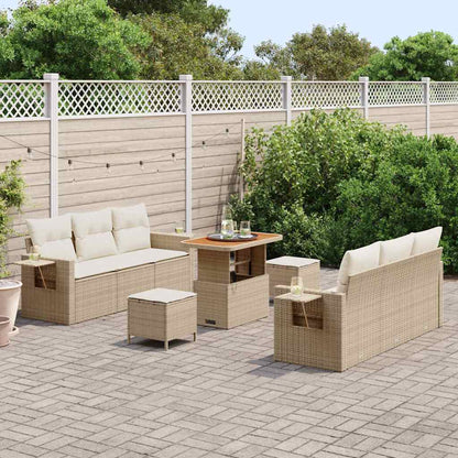 Set Divano da Giardino 9 pcs Beige polyrattan - homemem39