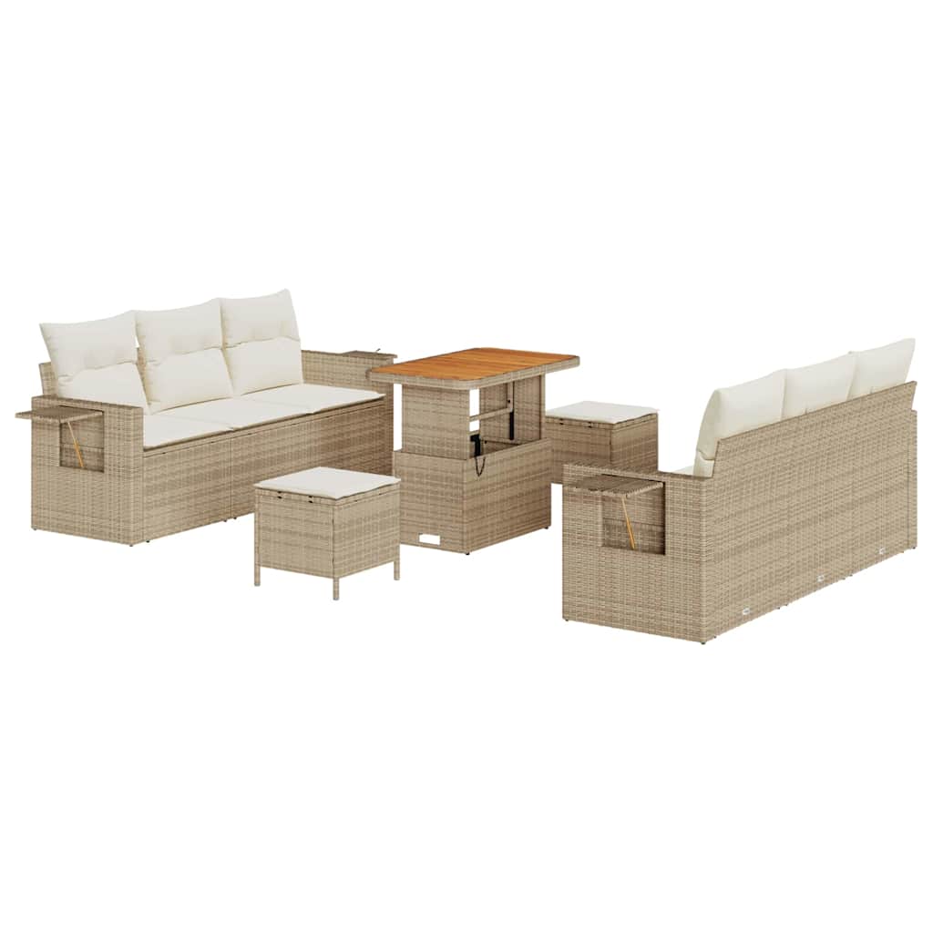 Set Divano da Giardino 9 pcs Beige polyrattan - homemem39