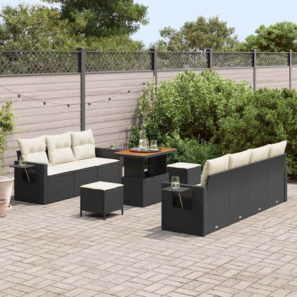 Set Divano da Giardino 10 pcs Nero polyrattan - homemem39