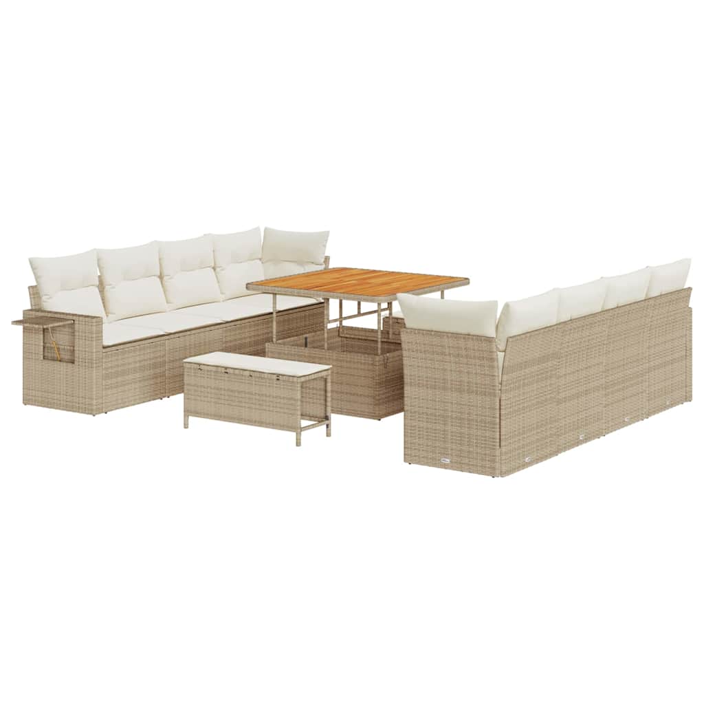 Set Divano da Giardino 11 pcs Beige Poly Rattan - homemem39