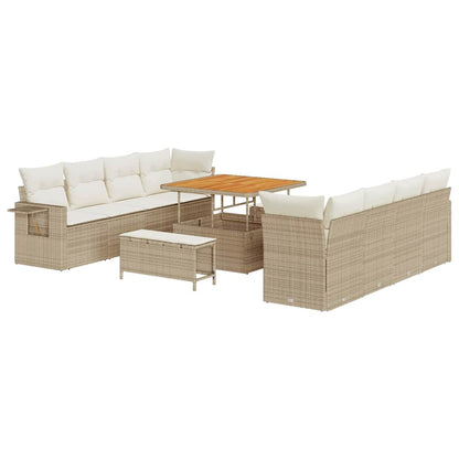 Set Divano da Giardino 11 pcs Beige Poly Rattan - homemem39