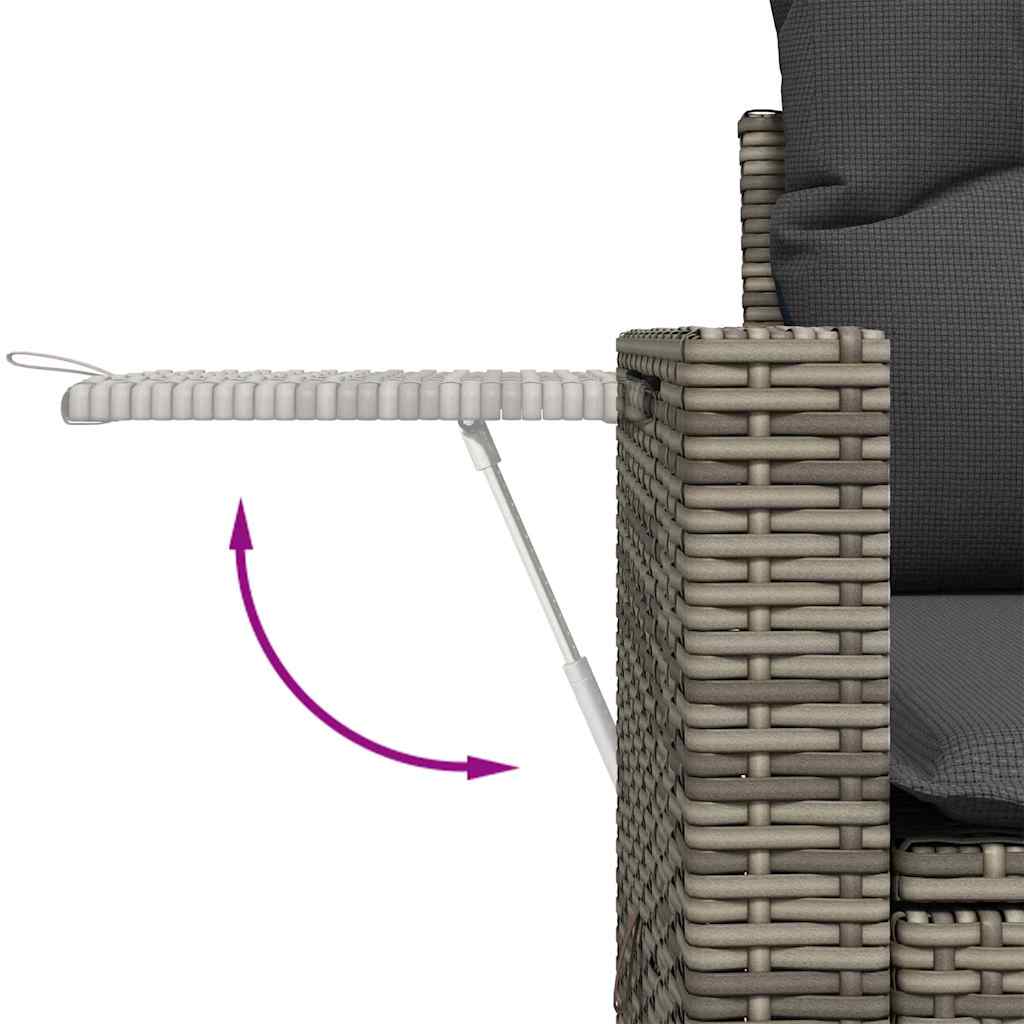 Set Divano da Giardino 11 pcs Grigio Poly Rattan | homemem39