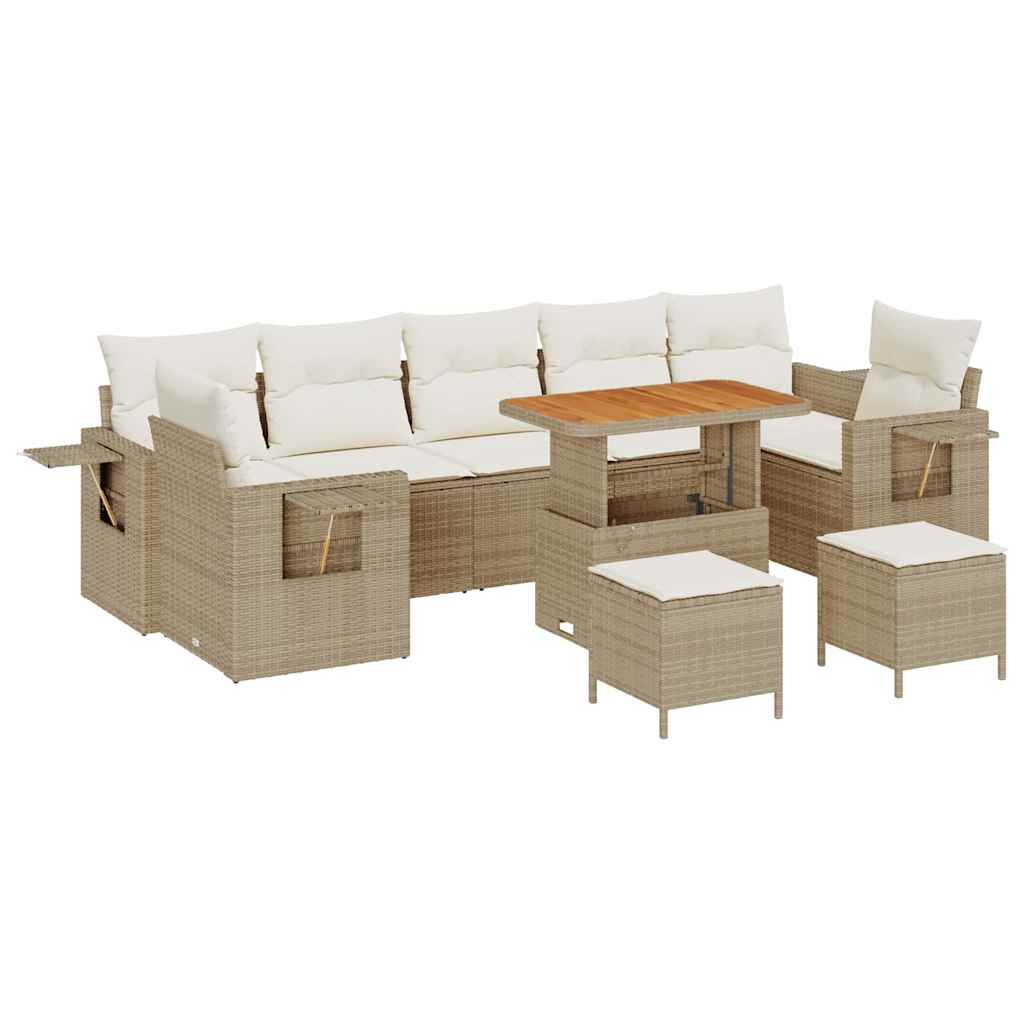 Set Divano da Giardino 10 pcs Beige polyrattan - homemem39
