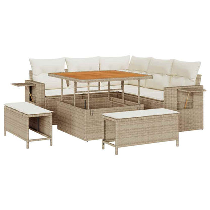 Set Divano da Giardino 8 pcs Beige polyrattan - homemem39