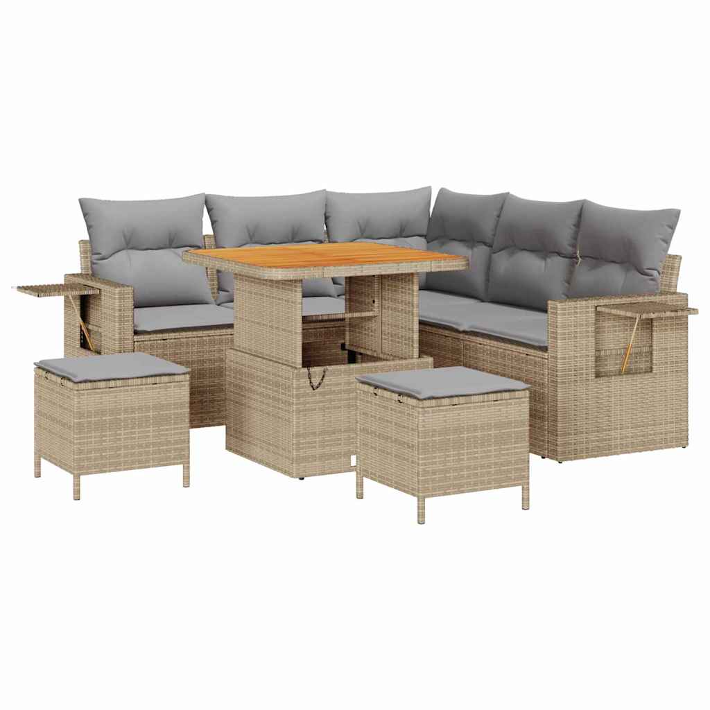 Set Divano da Giardino 8 pcs Beige polyrattan - homemem39