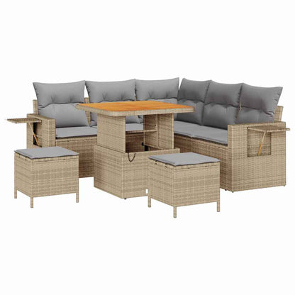 Set Divano da Giardino 8 pcs Beige polyrattan - homemem39