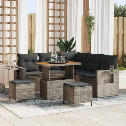 Set Divano da Giardino 8 pcs Grigio polyrattan - homemem39