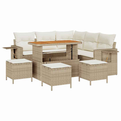 Set Divano da Giardino 9 pcs Beige polyrattan - homemem39