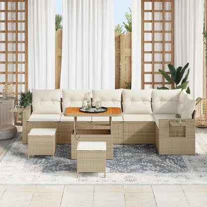 Set Divano da Giardino 9 pcs Beige polyrattan - homemem39