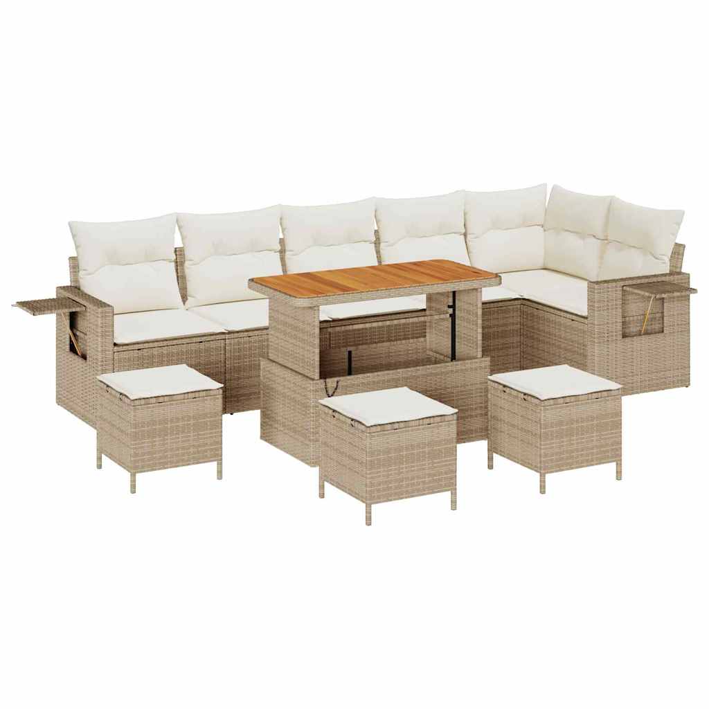 Set Divano da Giardino 10 pcs Beige polyrattan - homemem39