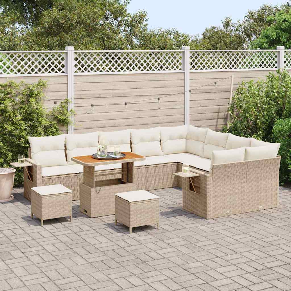 Set Divano da Giardino 12 pcs Beige polyrattan - homemem39