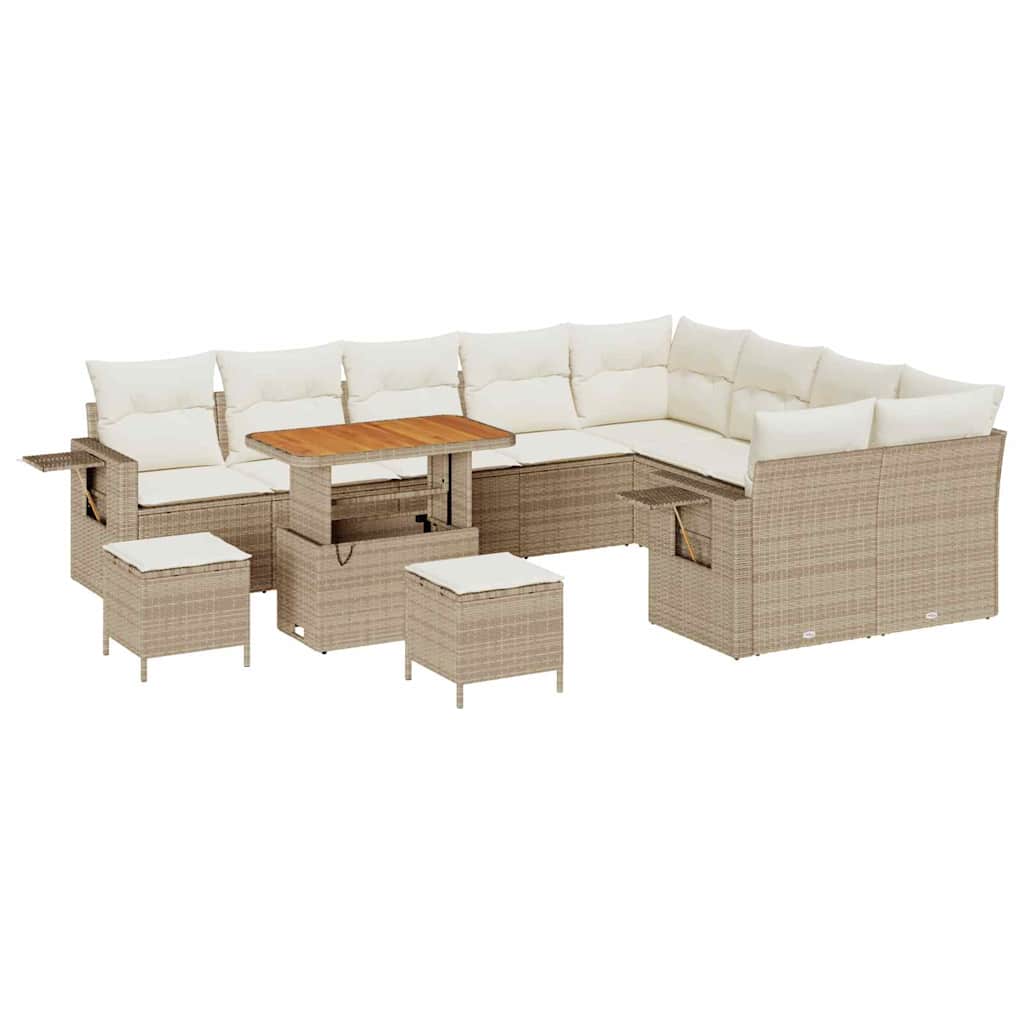 Set Divano da Giardino 12 pcs Beige polyrattan - homemem39