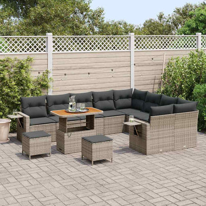 Set Divano da Giardino 12 pcs Grigio polyrattan - homemem39