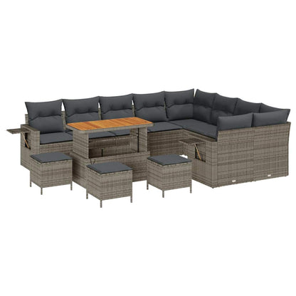 Set Divano da Giardino 13 pcs Grigio polyrattan - homemem39