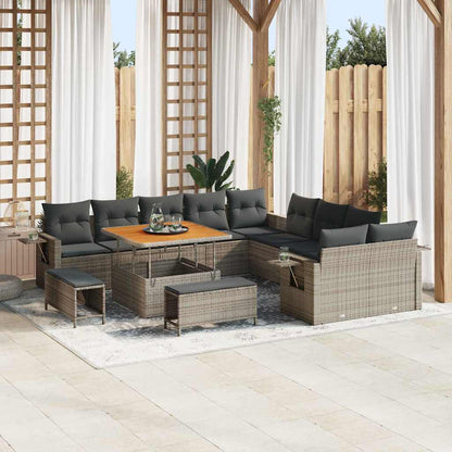 Set Divano da Giardino 13 pcs Grigio polyrattan