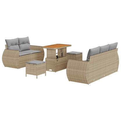 Set Divano da Giardino 8 pcs Beige polyrattan - homemem39