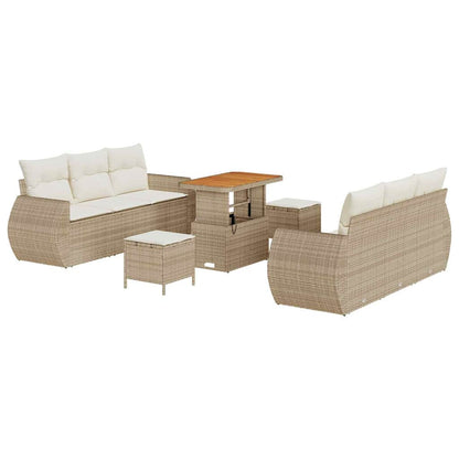 Set Divano da Giardino 9 pcs Beige polyrattan - homemem39