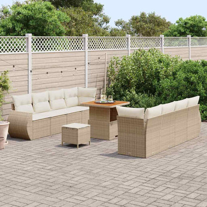 Set Divano da Giardino 11 pcs Beige polyrattan - homemem39