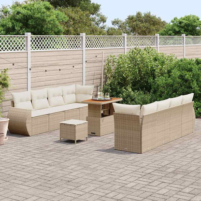 Set Divano da Giardino 11 pcs Beige polyrattan - homemem39