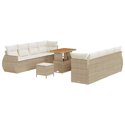 Set Divano da Giardino 11 pcs Beige polyrattan - homemem39