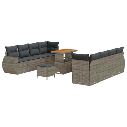 Set Divano da Giardino 11 pcs Grigio polyrattan - homemem39