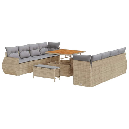 Set Divano da Giardino 11 pcs Beige polyrattan - homemem39