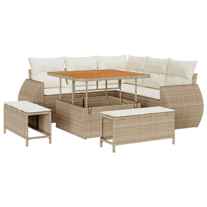 Set Divano da Giardino 8 pcs Beige polyrattan - homemem39