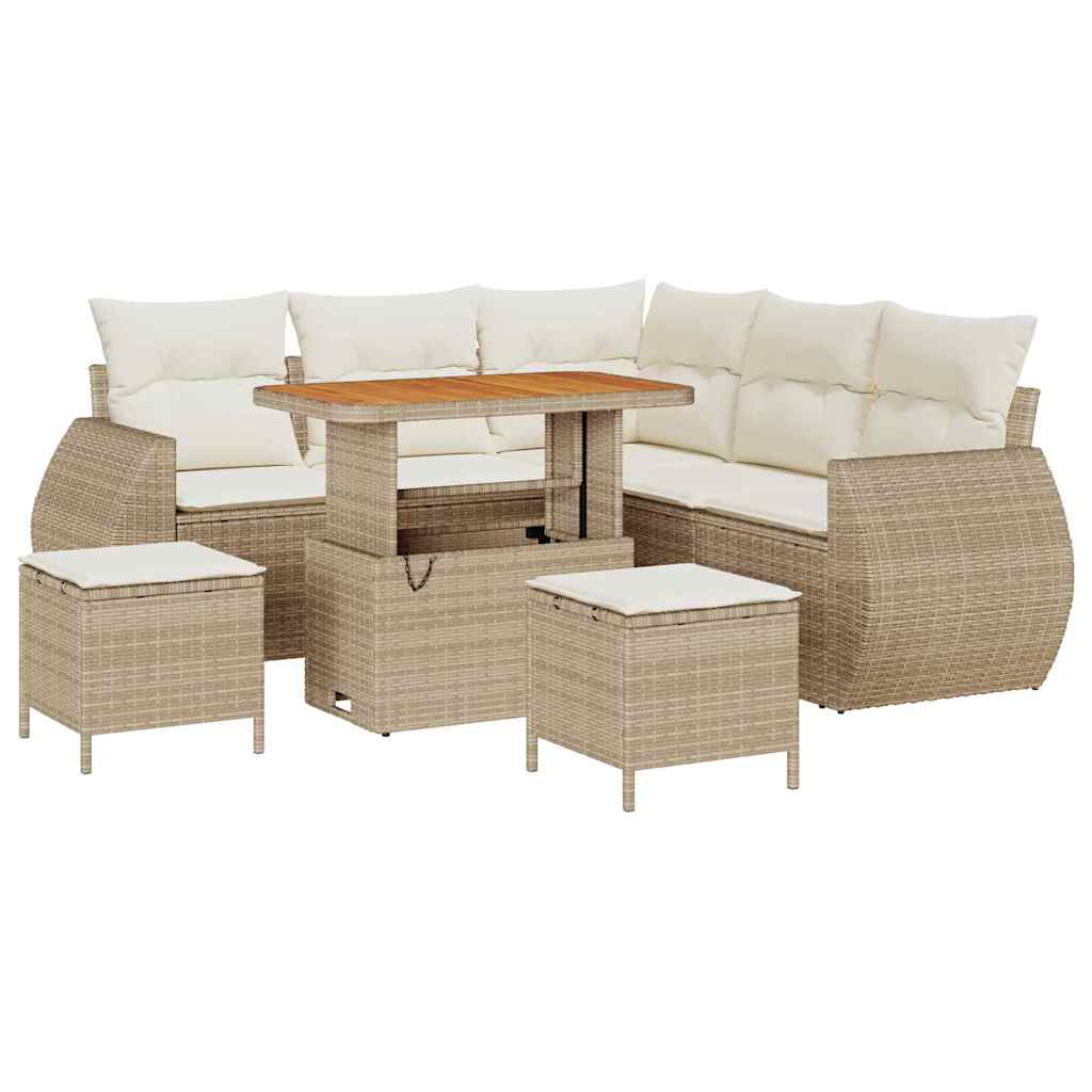 Set Divano da Giardino 8 pcs Beige polyrattan - homemem39