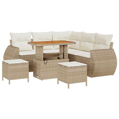 Set Divano da Giardino 8 pcs Beige polyrattan - homemem39