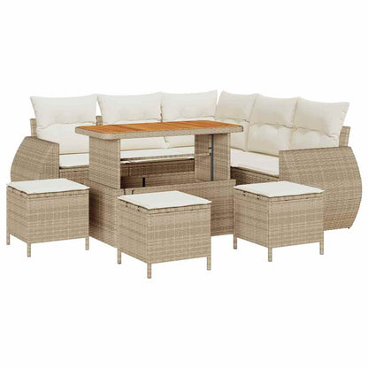 Set Divano da Giardino 9 pcs Beige polyrattan - homemem39