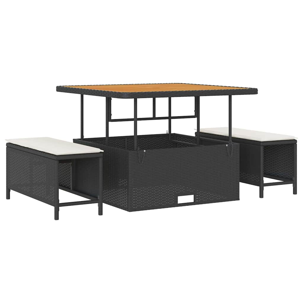 Set Divano da Giardino 9 pcs Nero polyrattan - homemem39