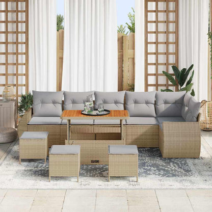 Set Divano da Giardino 10 pcs Beige polyrattan - homemem39